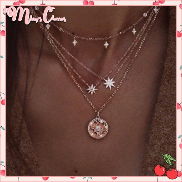 ๐ DAZZLE Layered Coin Necklace - Picture 1 of 5